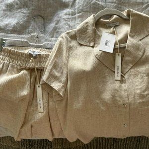 Crescent Tan Linen Set